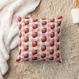 Red Strawberries  Throw Pillow