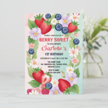 RED Strawberry 1st Birthday Party