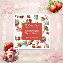 Red Strawberry Baby Shower | Blue Berry Sweet Cute
