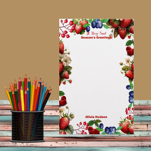 Red Strawberry Baby Shower Blue Berry Sweet Office Stationery