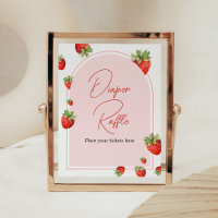 Red Strawberry Baby Shower Diaper Raffle