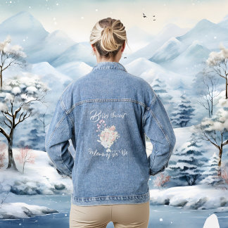 Red Strawberry Blue Berry Sweet Baby Shower  Denim Jacket