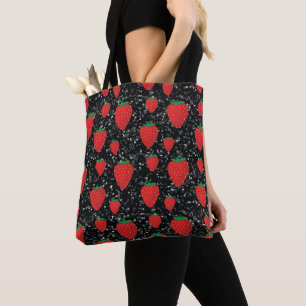 Red Strawberry Fruit Lovers Sweet Berries Elegant Tote Bag