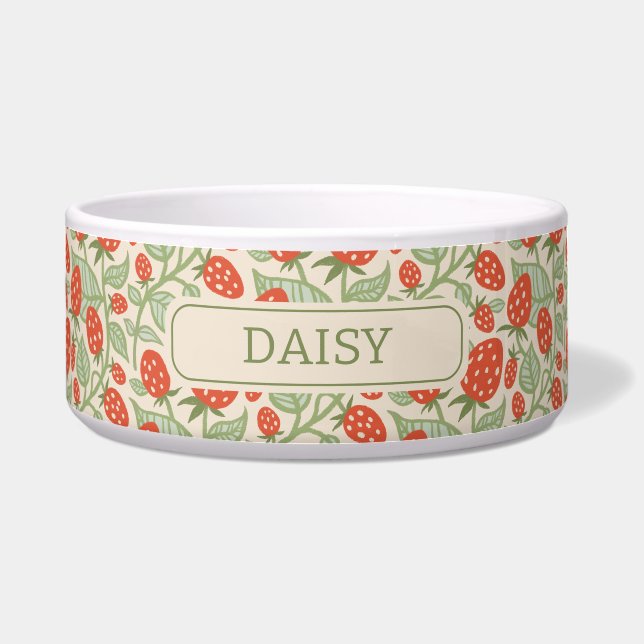 Red strawberry & green leaves pattern (Front)