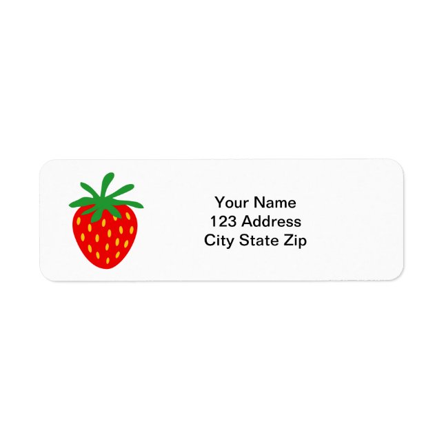 Red strawberry icon custom return address labels (Front)