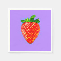 Red Strawberry in Pop Art Style  