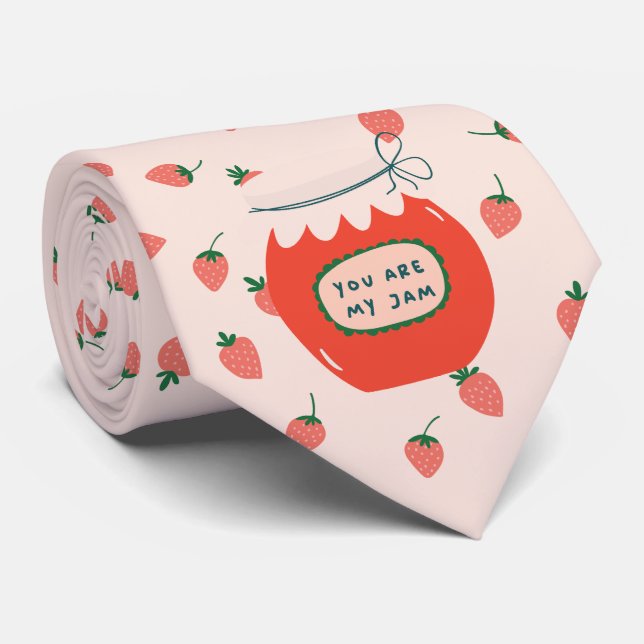 Red Strawberry Jam  Tie (Rolled)