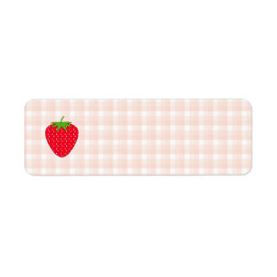 Red Strawberry on Gingham Check.