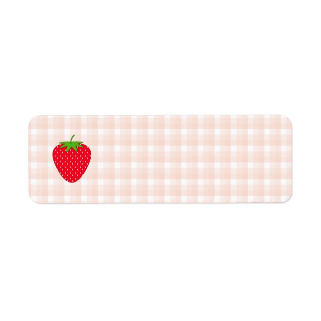 Red Strawberry on Gingham Check. (Front)
