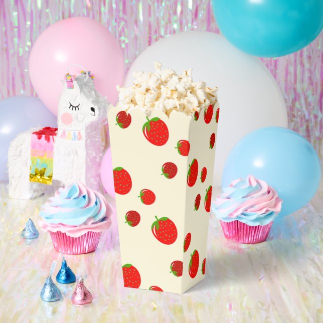 Red strawberry on pink favor box (Party)