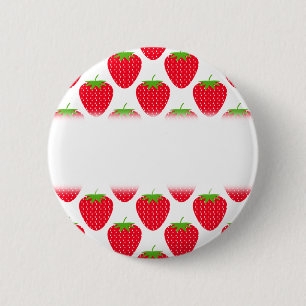 Red Strawberry Pattern. 2 Inch Round Button