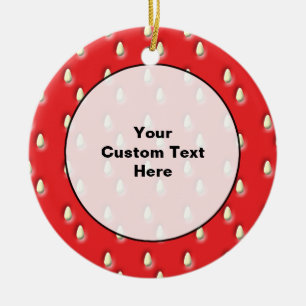 Red Strawberry Pattern. Ceramic Ornament