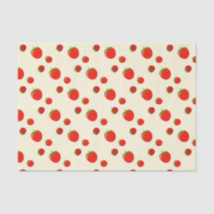 Red strawberry pattern on pale pink tissue paper