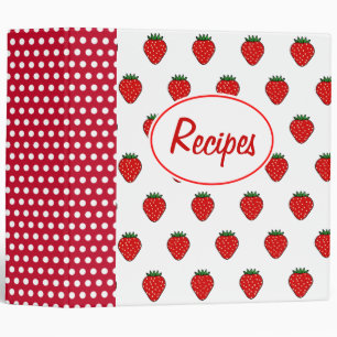 Red Strawberry Recipe Organizer Binder Gift