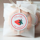 Red Strawberry Round Favour Sticker<br><div class="desc">Red Strawberry Round Favour Sticker</div>