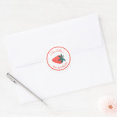 Red Strawberry Round Favour Sticker (Envelope)