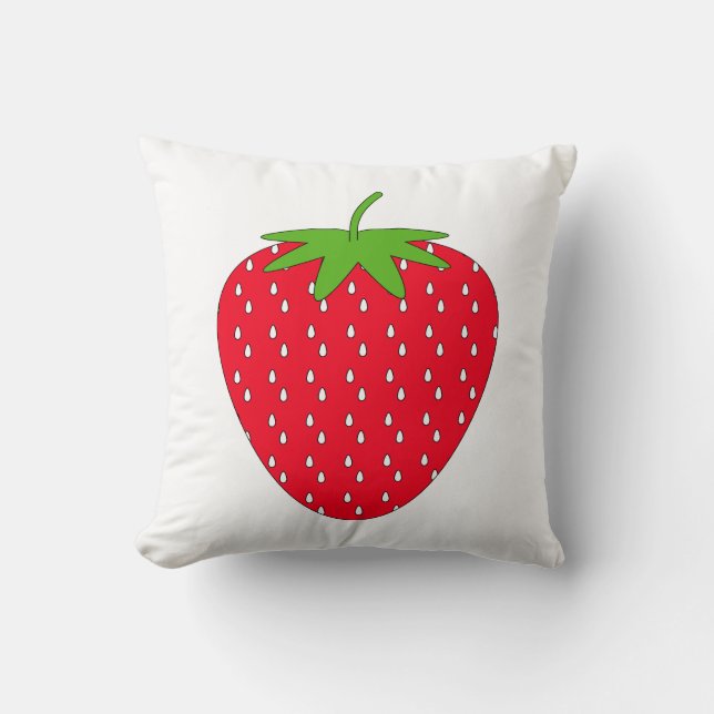 Red Strawberry. Throw Pillow (Front)