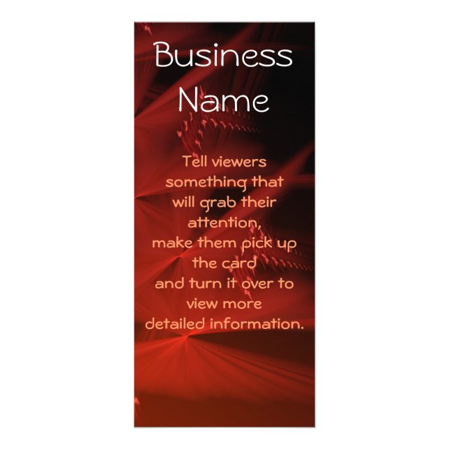 Red Streak Abstract Art Custom  Rack Card (Front)