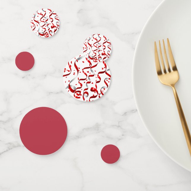 Red Streamers 50th Birthday Party Confetti (Group)