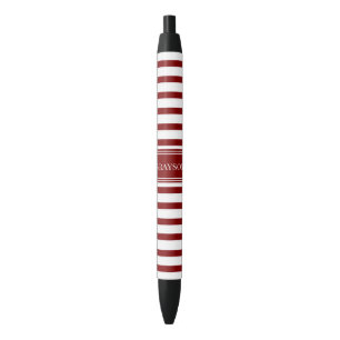 Red Stripe Black Ink Pen