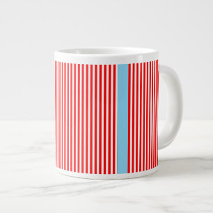 Red Stripe Blue  Large Coffee Mug
