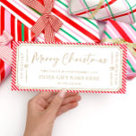 Red Stripe Christmas Gift Voucher Card<br><div class="desc">This Christmas gift voucher design features a stripe design. The "Merry Christmas" heading is an image that cannot be edited. All of the other text is fully editable. For more advanced customization of this design,  simply select the "Customize It" button above.</div>