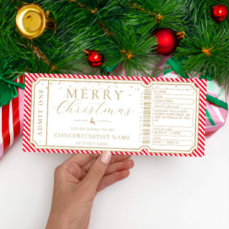 Red Stripe Concert Ticket Gift Voucher Card