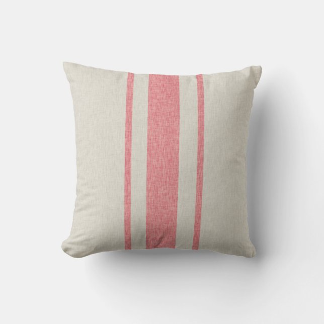 Red Stripe Gain Sack Throw Pillow (Front)