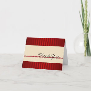 Red Stripe Ivory Band with Rubies Thank You card