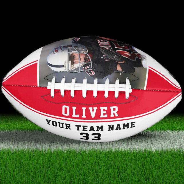 Red Stripe Player Name Number Team Photo Football (Creator Uploaded)