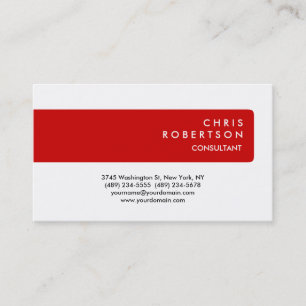 Red Stripe White Background Charming Business Card