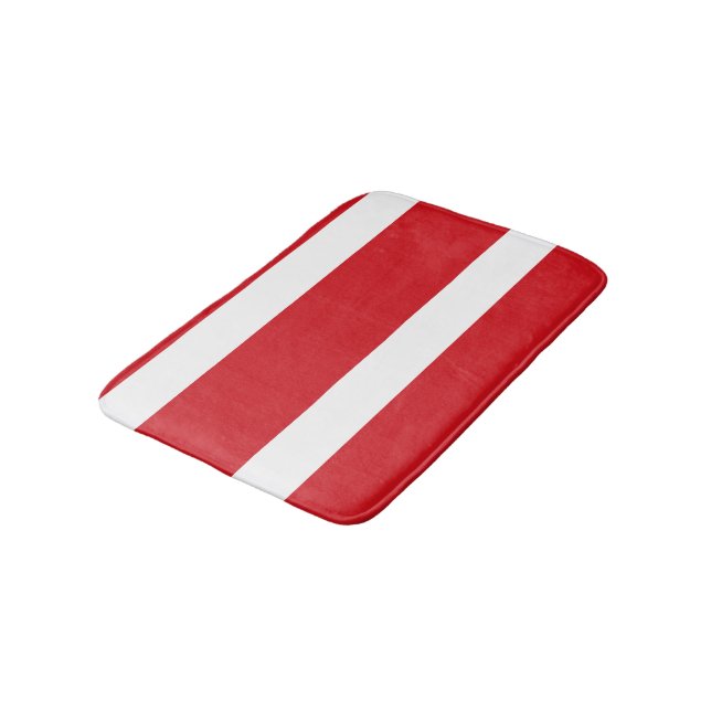 Red striped bath mat (Angled)