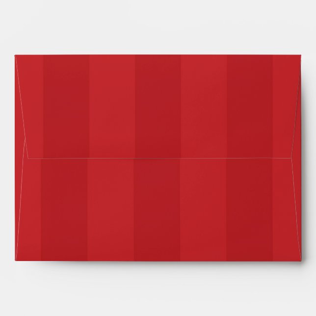 Red Striped Christmas Invitation Party Envelope (Back (Top Flap))