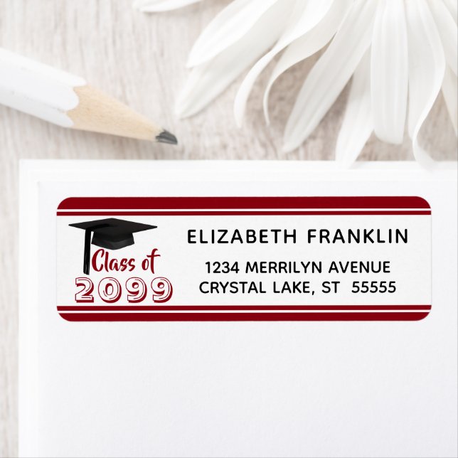 Red Striped Class of 20XX | Editable Colour (Insitu)