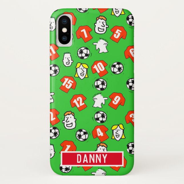 Red Striped Football Shirts. Case-Mate iPhone Case (Back)