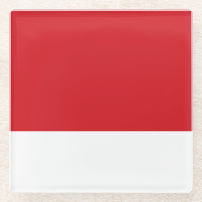 Red striped glass coaster (Front)