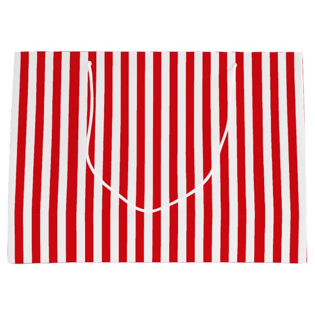 Red Striped  Large Gift Bag (Front)
