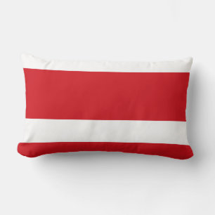Red striped lumbar pillow