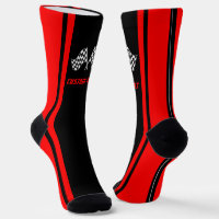 Red Striped Racing Car Flags - Personalized