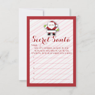 Red striped Secret Santa customizable ballots