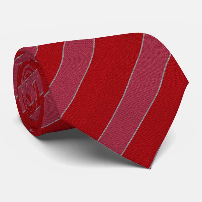 Red Striped Tie (Rolled)