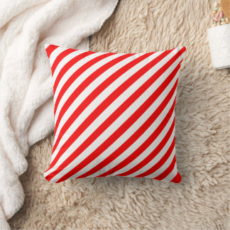 Red Stripes - Add 2nd Color Throw Pillow