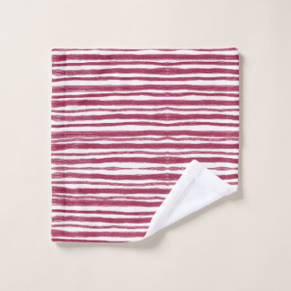 Red Stripes Bordeaux Bath Towel Set