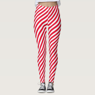 Red stripes Christmas elf costume Leggings