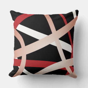 RED STRIPES DESIGN Retro Throw Pillow