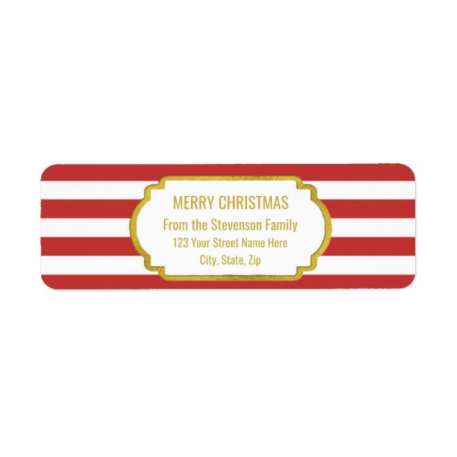 Red Stripes Gold Merry Christmas (Front)