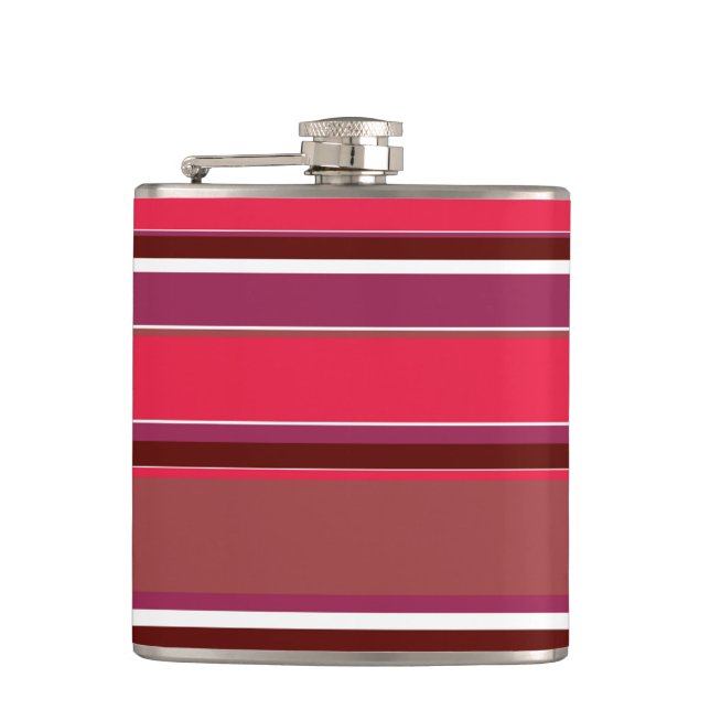 Red stripes hip flask (Front)