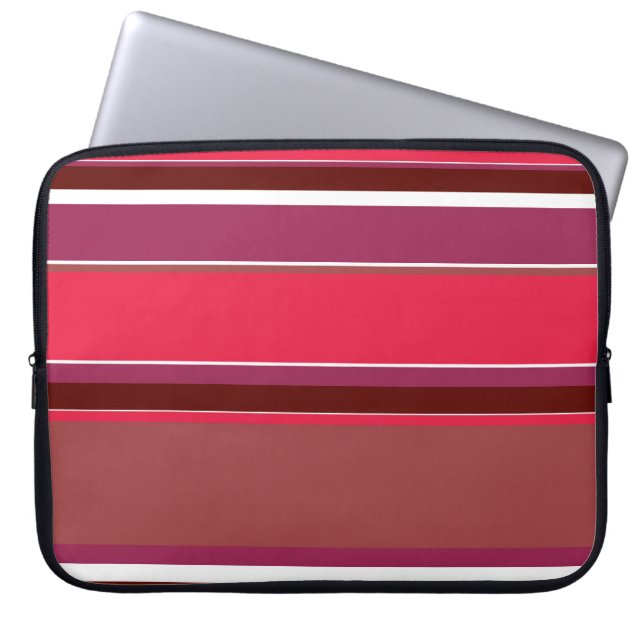 Red stripes laptop sleeve (Front)