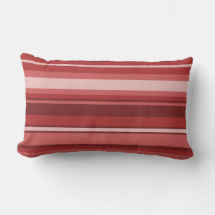 Red stripes lumbar pillow