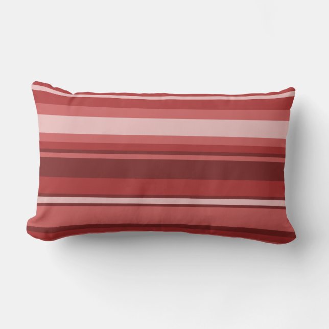 Red stripes lumbar pillow (Front)